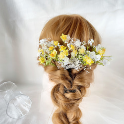 かすみ草　ヘッドドレス　ホワイト　ブライダル　ウエディング　ヘアアクセサリー　造花　前撮り　フォトウエディング　結婚式 10枚目の画像