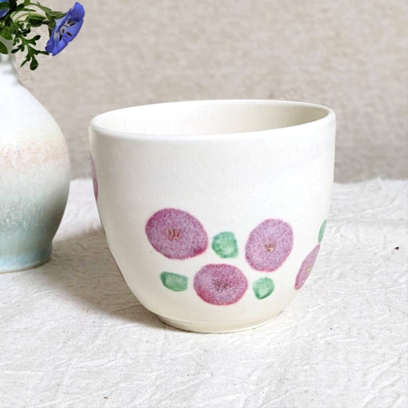『母の日ギフト』椿柄のマグカップ&小皿のセット 4枚目の画像
