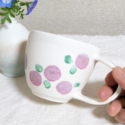 『母の日ギフト』椿柄のマグカップ&小皿のセット 5枚目の画像