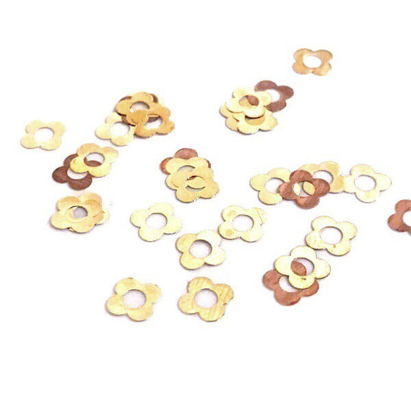 ネイル パーツ デコ 花 花びら ミニ 小さい フレーク 極薄 ゴールド シルバー 金 銀 60枚(D145) 2枚目の画像