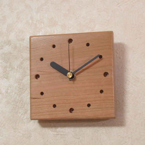 天然木《チェリー》木製時計7 7枚目の画像