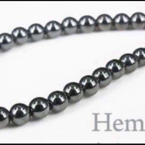 天然石 ヘマタイト磁気ネックレス【天然石 】 Hematite 二重にして