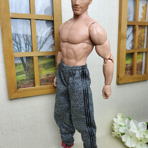 1/6人形用服 ジッパー付き 灰色パーカージャージセット バービーケン