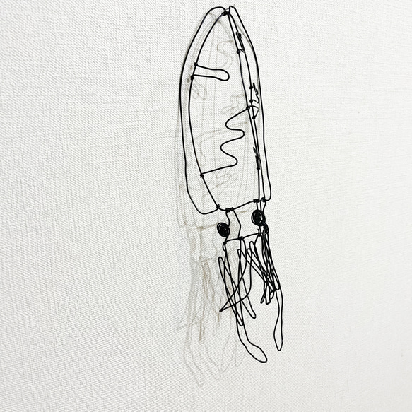 アオリイカ ワイヤーアート アート インテリア 壁掛け いか  エギング wirecraft  海 水族館 【受注販売】 3枚目の画像