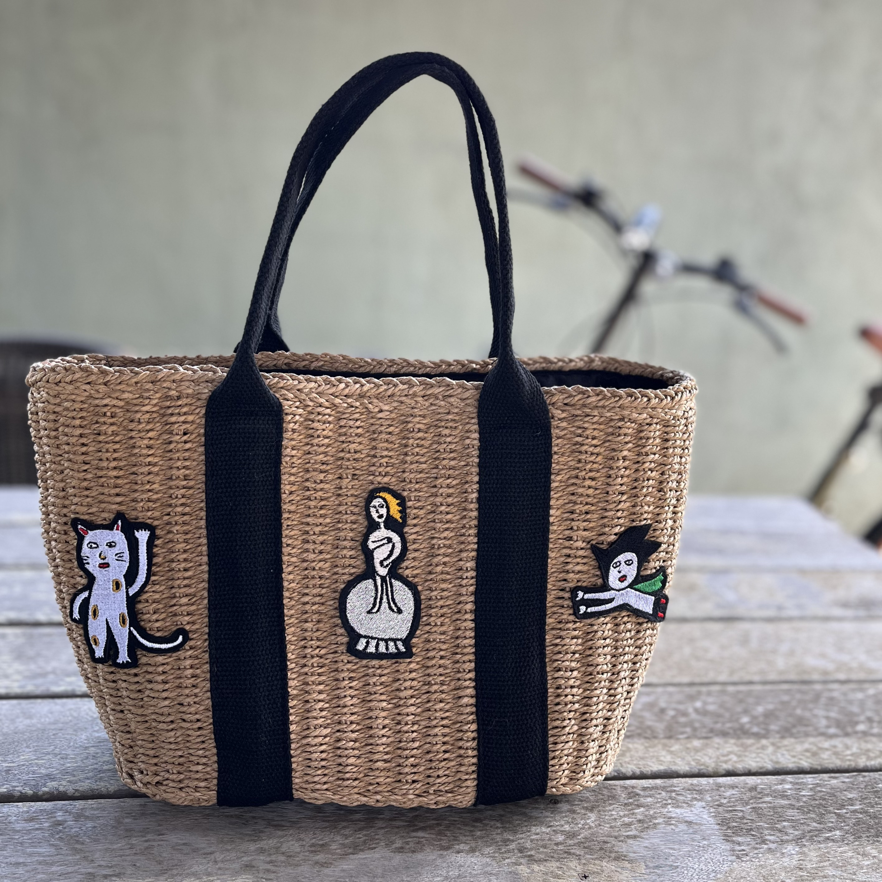 【巨匠動物園】ちょっと大人で楽しいワッペンカゴバッグ♪