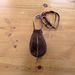 鹿革 巾着 レザーバッグ ポーチバッグ スマホケース サブバッグ ディア