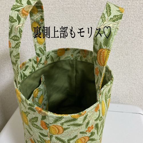 ウィリアムモリス「フルーツ」ペールグリーン使用ミニトート