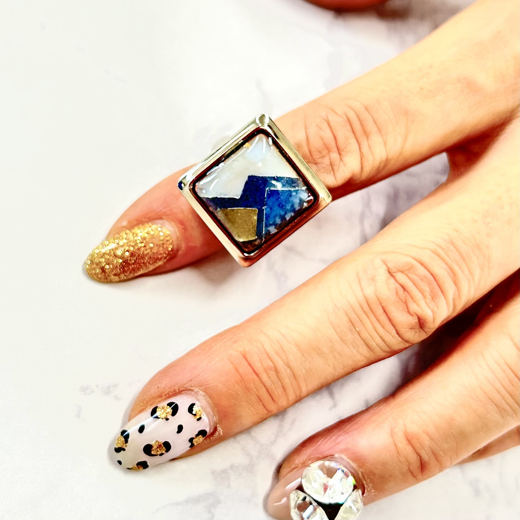 銀線七宝焼　スクエアリング