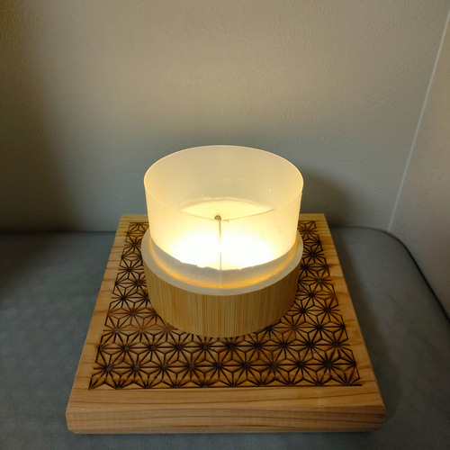 試作品 竹灯籠 組子デザイン 竹あかり Lamp japanese bamboo
