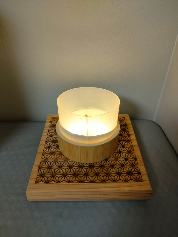 試作品　竹灯籠　組子デザイン 竹あかり　Lamp　japanese bamboo 4枚目の画像