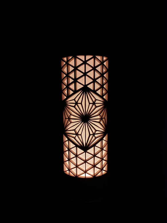 試作品　竹灯籠　組子デザイン 竹あかり　Lamp　japanese bamboo 3枚目の画像