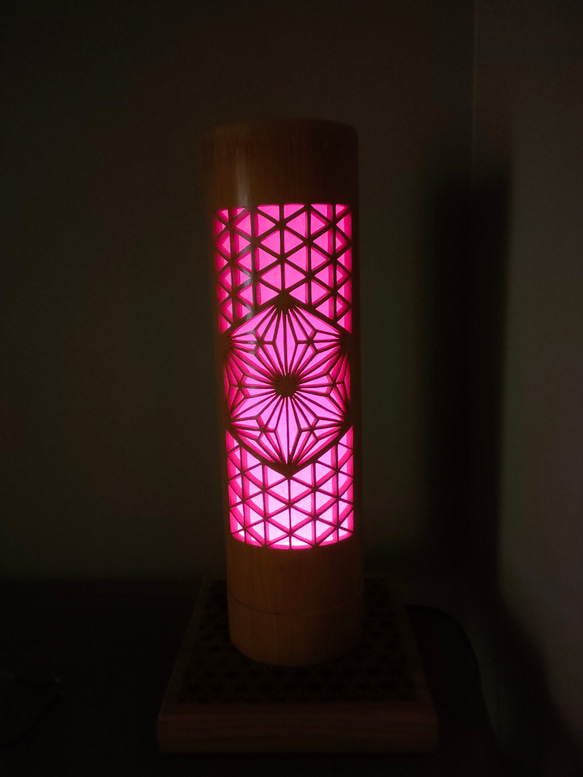 試作品　竹灯籠　組子デザイン 竹あかり　Lamp　japanese bamboo 8枚目の画像