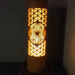試作品　竹灯籠　組子デザイン 竹あかり　Lamp　japanese bamboo 1枚目の画像