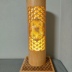 試作品　竹灯籠　組子デザイン 竹あかり　Lamp　japanese bamboo 2枚目の画像