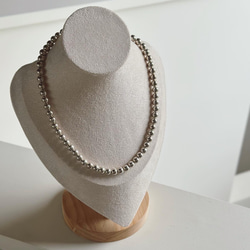 652小粒タイガーアイとSV925製ナバホパールのオリジナルネックレス　細め 652小粒タイガーアイとSV925製ナバホパールのオリジナル