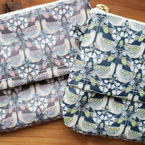 ポケットティッシュケース付きポーチ*リバティ*ラミネート ポーチ