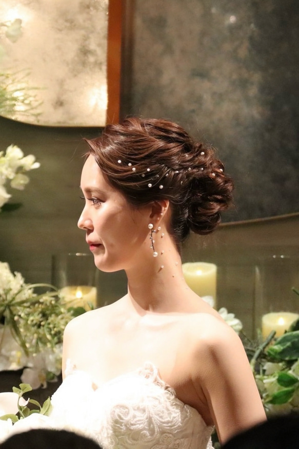 大人気♥パールシール 結婚式 アクセサリー ブライダルヘッドドレス パールピン 花嫁 挙式ヘア ウェディング 3枚目の画像