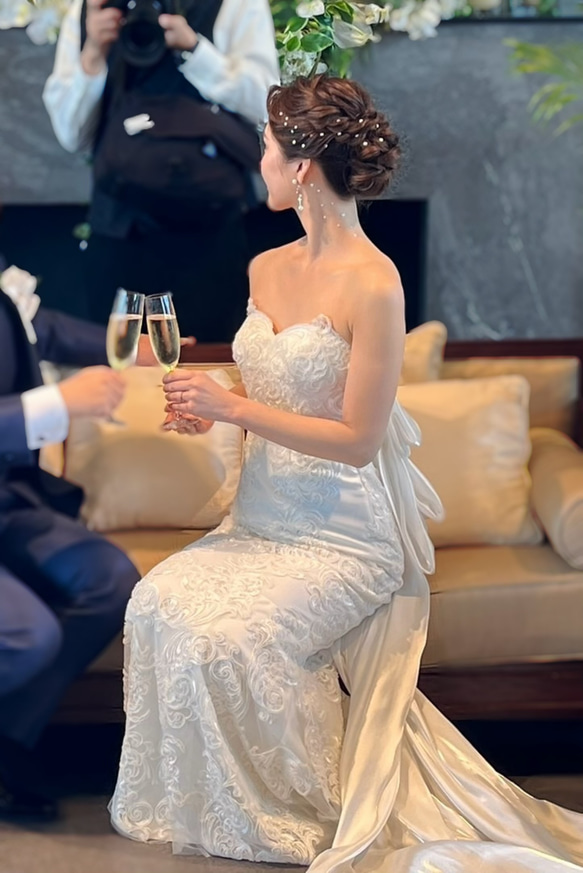 大人気♥パールシール 結婚式 アクセサリー ブライダルヘッドドレス パールピン 花嫁 挙式ヘア ウェディング 4枚目の画像