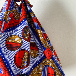MERMEO【AB−M3】アフリカンバティックのあずま袋 Mサイズ /アフリカ布 エコバッグ インナーバッグ 6枚目の画像