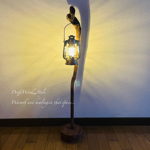 流木インテリア スタイリッシュなL字の流木スタンド ランタンやエア