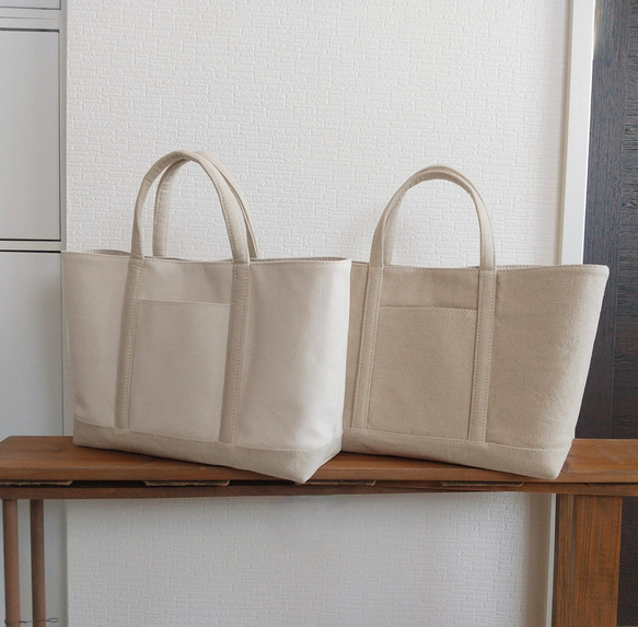 華奢持ち手 リネンキャンバス横長トートバッグ トートバッグ mh 通販