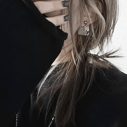 ピアス イヤリング モノトーン モード アシンメトリー ユニセックス
