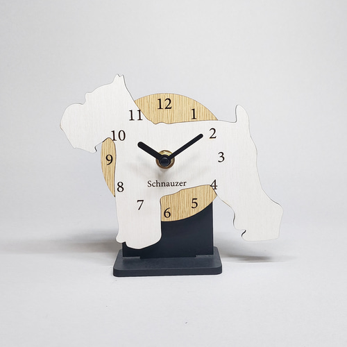 文字・名入れ】【置時計スタンド付き】ワンちゃん コンパクト静音