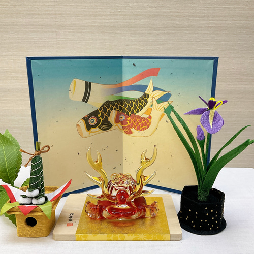 五月飾り【ちりめん 花菖蒲 ちまき飾り】2点セット 子どもの日 端午の