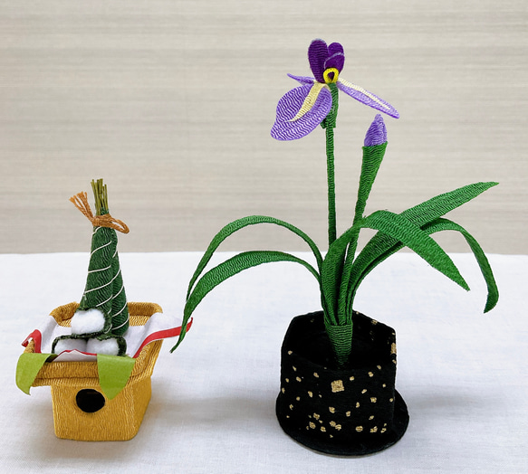 五月飾りセット 五月飾り【ちりめん 花菖蒲 ちまき飾り】2点セット 子どもの日 端午の