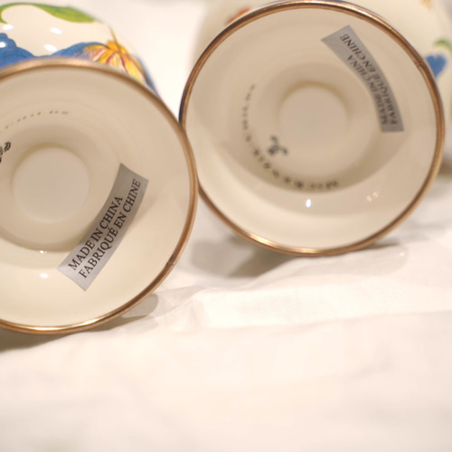 新作 マッケンジーチャイルズ 蝶 花柄　ソルト・ペッパー入れセット MacKenzie-Childs Butterfly Toile Salt and Pepper Set