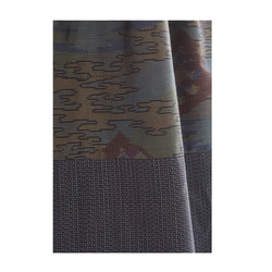 【大島紬数種】エプロンドレス*ロング丈(紺色系)ジャンパースカート・サロペット 着物リメイク･シルク絹　 tsu840 8枚目の画像
