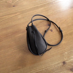 鹿革 吟面 巾着バッグ レザーバッグ ポーチバッグ スマホケース サブ