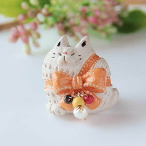 猫のブローチ ラッピング・キャット※セット ブローチ nekomoyoh