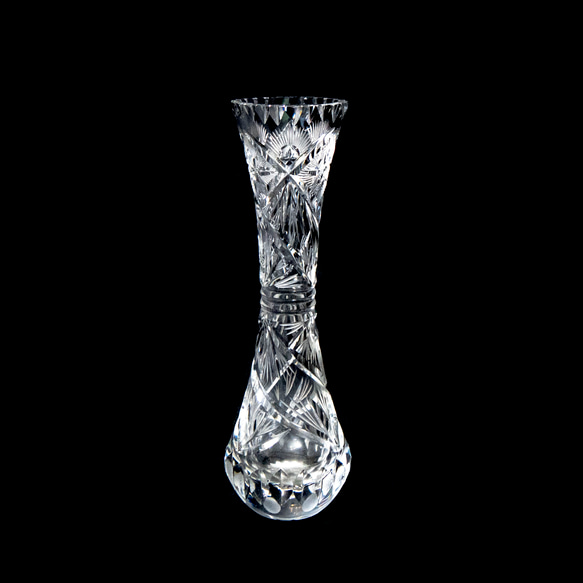 クリスタルガラス、切子、花瓶 23cm 1970s 5枚目の画像