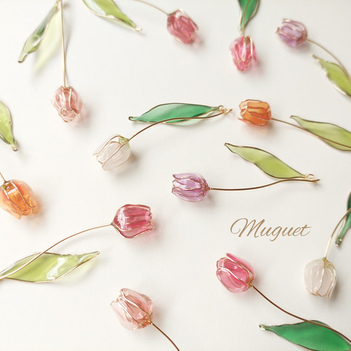 ❁﻿オーダーメイドページ❁﻿春のキャンバス ｰ Tulip ピアス/イヤリング