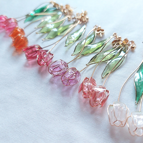 ❁﻿オーダーメイドページ❁﻿春のキャンバス ｰ Tulip ピアス/イヤリング