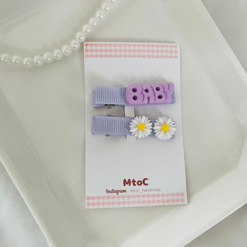 BABY＆お花のヘアクリップ 】ベビー キッズ ヘアピン かわいい