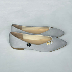 《25cm限定》パンプス「にゃんプス」グレー ポインテッドトゥ！ねこ＊大人のローヒールパンプス＊【5日以内の発送】 4枚目の画像