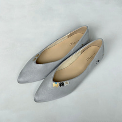 《25cm限定》パンプス「にゃんプス」グレー ポインテッドトゥ！ねこ＊大人のローヒールパンプス＊【5日以内の発送】 7枚目の画像