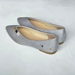 《25cm限定》パンプス「にゃんプス」グレー ポインテッドトゥ！ねこ＊大人のローヒールパンプス＊【5日以内の発送】 5枚目の画像