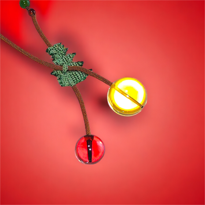 大幅値下げ！送料無料 ネックレス 青赤琥珀 お花見 母の日 天然石 誕生日 ギフト 植物 花 ファッション ご褒美