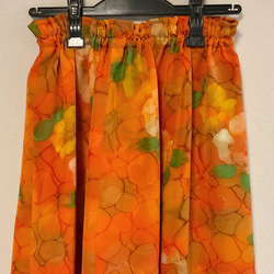 着物リメイク Ｒ ギャザースカート シルク   着物スカート 2枚目の画像