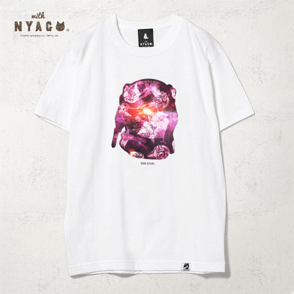 with NYAGO Tシャツ 半袖 ［ パイロット ギャラクシー レッド 宇宙 1020 ］ 1枚目の画像