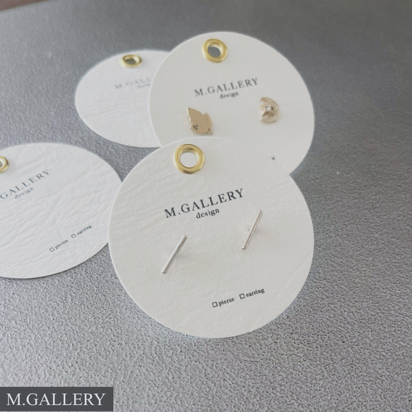 丸型のアクセサリー台紙／ピアス台紙【YY-1】／ショップカード★名入れオーダー 選べるモチーフ／ピアス台紙／アクセサリー台紙／ショップカード