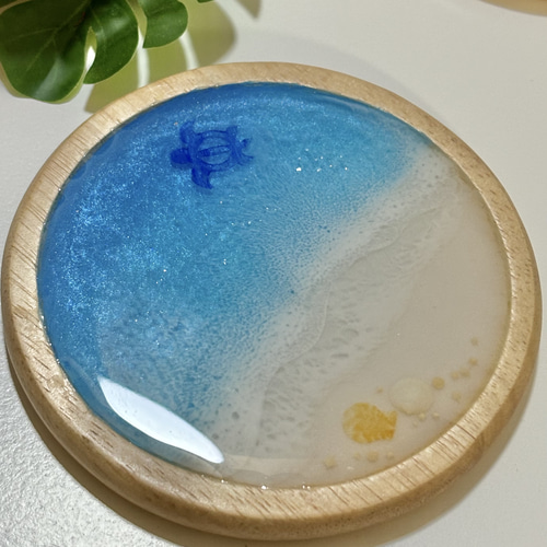 海レジンコースター 2枚セット 海雑貨 オーシャンアート