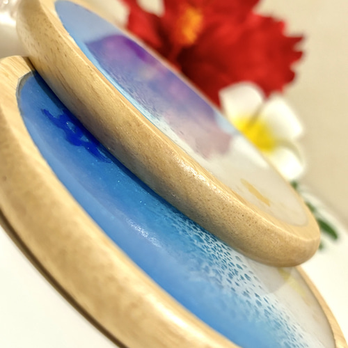 海レジンコースター 2枚セット 海雑貨 オーシャンアート