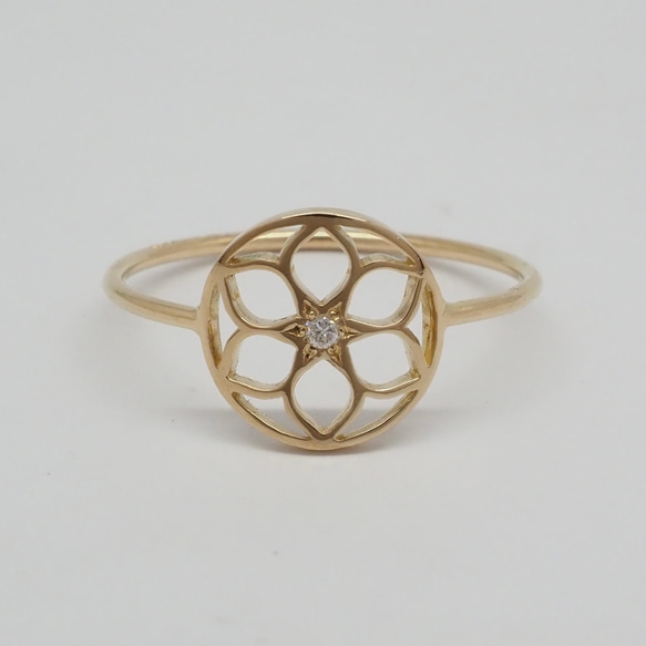 gold wire ring K18 / gajuvana , diamond 4枚目の画像