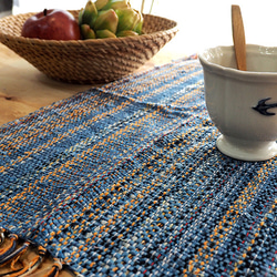 一点物の裂き織りランチョンマット その他インテリア雑貨 谷口ようこ