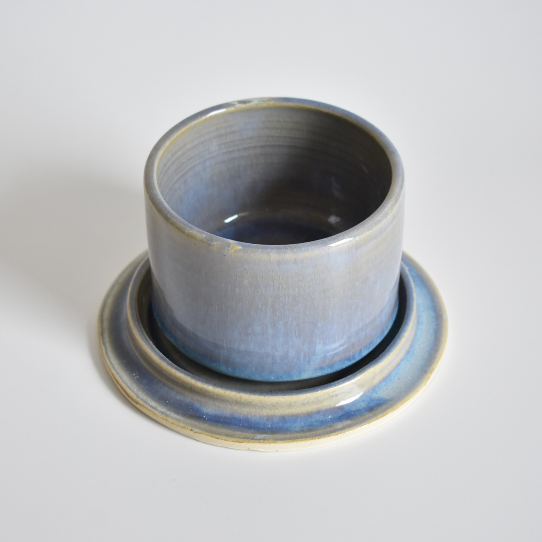 植木鉢C0901(水色/青/白/光沢)