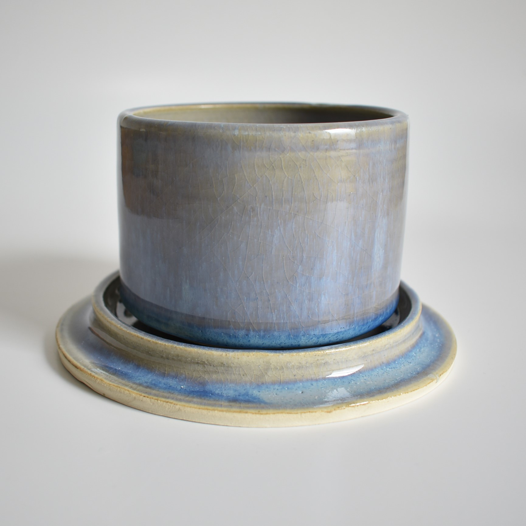 植木鉢C0901(水色/青/白/光沢)